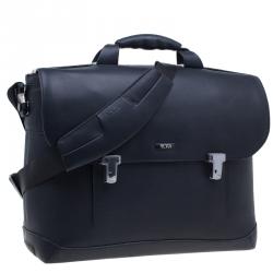 Pre Owned Tumi Black Leather Formula T Compartment Bag