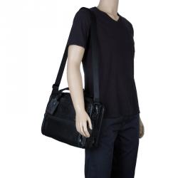 Pre Owned Tumi Black Leather Alpha Slim Portfolio Laptop Bag
