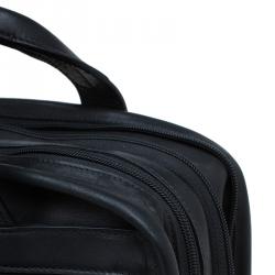 Pre Owned Tumi Black Leather Alpha Slim Portfolio Laptop Bag