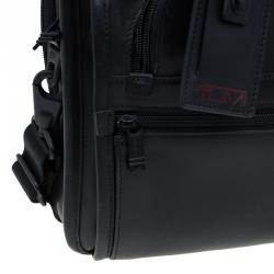 Pre Owned Tumi Black Leather Alpha Slim Portfolio Laptop Bag