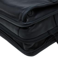 Pre Owned Tumi Black Leather Alpha Slim Portfolio Laptop Bag