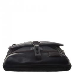 Tumi Grey/Brown Canvas and Leather Alpha Bravo Annapolis Messenger Bag