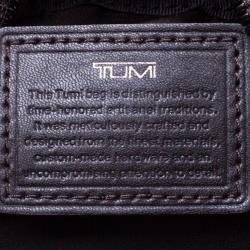 Tumi Grey/Brown Canvas and Leather Alpha Bravo Annapolis Messenger Bag