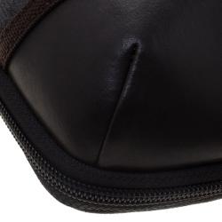 Tumi Grey/Brown Canvas and Leather Alpha Bravo Annapolis Messenger Bag