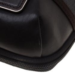 Tumi Grey/Brown Canvas and Leather Alpha Bravo Annapolis Messenger Bag