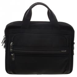 Tumi Black Nylon Expandable Portfolio Alpha Laptop Bag