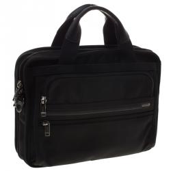 Tumi Black Nylon Expandable Portfolio Alpha Laptop Bag