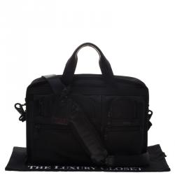 Tumi Black Nylon Alpha T-Pass Expandable Laptop Briefcase