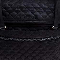 Pre Owned Tumi Black Quilted Fabric Lehigh Foldover Backpack