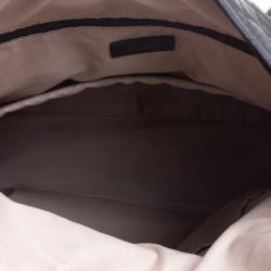 Pre Owned Tumi Black Quilted Fabric Lehigh Foldover Backpack