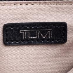 Pre Owned Tumi Black Quilted Fabric Lehigh Foldover Backpack