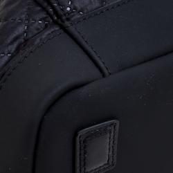 Pre Owned Tumi Black Quilted Fabric Lehigh Foldover Backpack