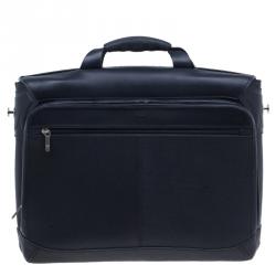 Tumi Black Leather Formula T Compartment Bag with Outer Compartment 