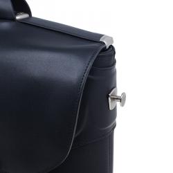 Tumi Black Leather Formula T Compartment Bag with Outer Compartment 