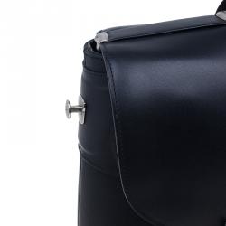 Tumi Black Leather Formula T Compartment Bag with Outer Compartment 