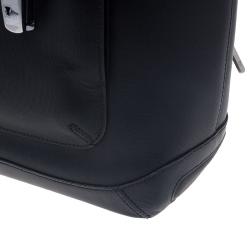 Tumi Black Leather Formula T Compartment Bag with Outer Compartment 