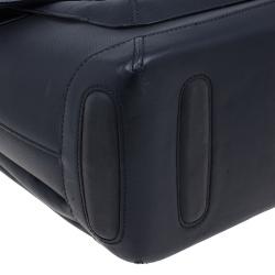 Tumi Black Leather Formula T Compartment Bag with Outer Compartment 