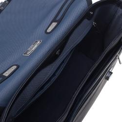 Tumi Black Leather Formula T Compartment Bag with Outer Compartment 