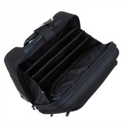 Pre Owned Tumi Black Canvas Alpha Compact Wheeled Brief Trolley