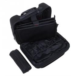 Pre Owned Tumi Black Canvas Alpha Compact Wheeled Brief Trolley