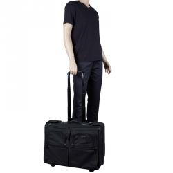 Pre Owned Tumi Black Nylon Carry On Garment Rolling Suitcase