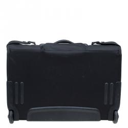 Pre Owned Tumi Black Nylon Carry On Garment Rolling Suitcase