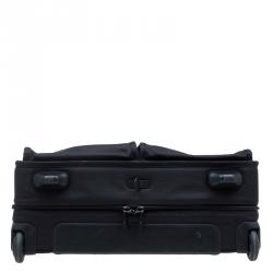 Pre Owned Tumi Black Nylon Carry On Garment Rolling Suitcase