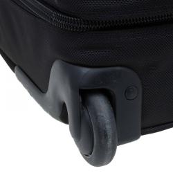 Pre Owned Tumi Black Nylon Carry On Garment Rolling Suitcase