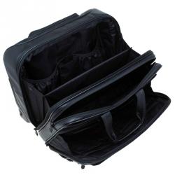 Pre Owned Tumi Black Leather Alpha T-Pass Expandable Laptop Two Wheel Brief Luggage