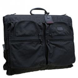 Pre Owned Tumi Black Nylon Tri Fold Garment Luggage Travel Bag