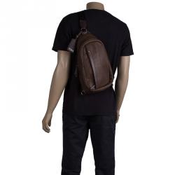 Pre Owned Tumi Brown Leather Murano Sling Backpack