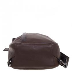 Pre Owned Tumi Brown Leather Murano Sling Backpack