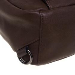 Pre Owned Tumi Brown Leather Murano Sling Backpack