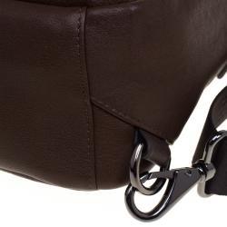 Pre Owned Tumi Brown Leather Murano Sling Backpack