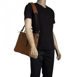 Pre Owned Tumi Brown Leather Irving Slim Briefcase