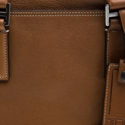 Pre Owned Tumi Brown Leather Irving Slim Briefcase