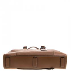 Pre Owned Tumi Brown Leather Irving Slim Briefcase