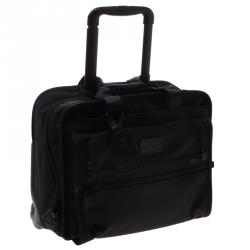 Pre Owned Tumi Black Nylon Carry On Garment Rolling Suitcase