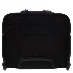 Pre Owned Tumi Black Nylon Carry On Garment Rolling Suitcase