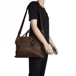 Pre Owned Tumi Dark Brown Leather Beacon Hill Branch Slim Laptop Briefcase