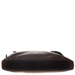 Pre Owned Tumi Dark Brown Leather Beacon Hill Branch Slim Laptop Briefcase