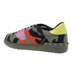 Pre Owned Valentino Multicolor Camouflage Canvas Sneakers Size 43