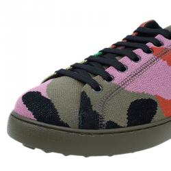 Pre Owned Valentino Multicolor Camouflage Canvas Sneakers Size 43