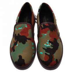 Valentino Psychedelic Camo Canvas Skate Sneakers Size 45