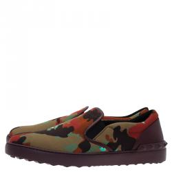 Valentino Psychedelic Camo Canvas Skate Sneakers Size 45