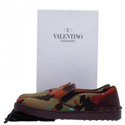 Valentino Psychedelic Camo Canvas Skate Sneakers Size 45