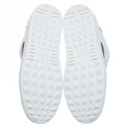 Pre Owned Valentino Two Tone Leather Open High Top Sneakers Size 41