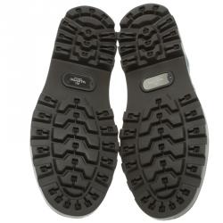 Pre Owned Valentino Black Eyelet Embroidered Fabric High-Top Sneakers Size 44