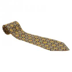 Pre Owned Valentino Multicolor Printed Silk Tie 