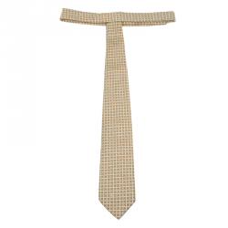 مملوكة مسبقًا ربطة عنق فالنتينو حرير بيج منقوش